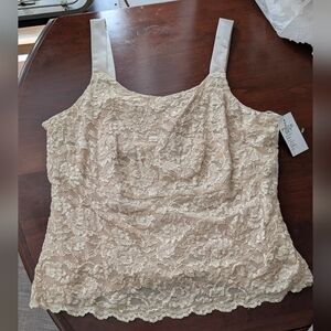 NWT Vintage Jeffrey & Dara By Tom Barra Evenings Women's Lace Tank Top, Size 14W